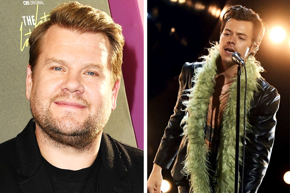 Harry Styles and James Corden make a music video in fans' NYC apartment