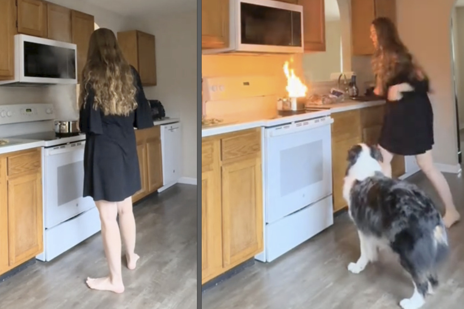 Jamie Simpson accidentally caused a small fire while cooking.
