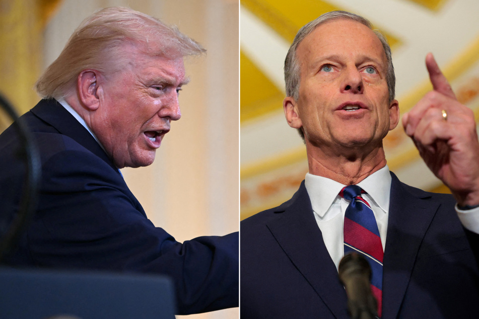 The Senate has passed the National Defense Authorization Act in a blistering repudiation of President Donald Trump's (l.) increasingly hostile stance on Europe.