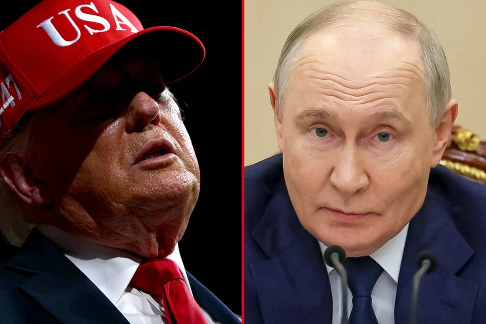President Donald Trump (l) signed a sweeping sanctions bill targeting Russia over President Vladimir Putin's (r) war of aggression against Ukraine.