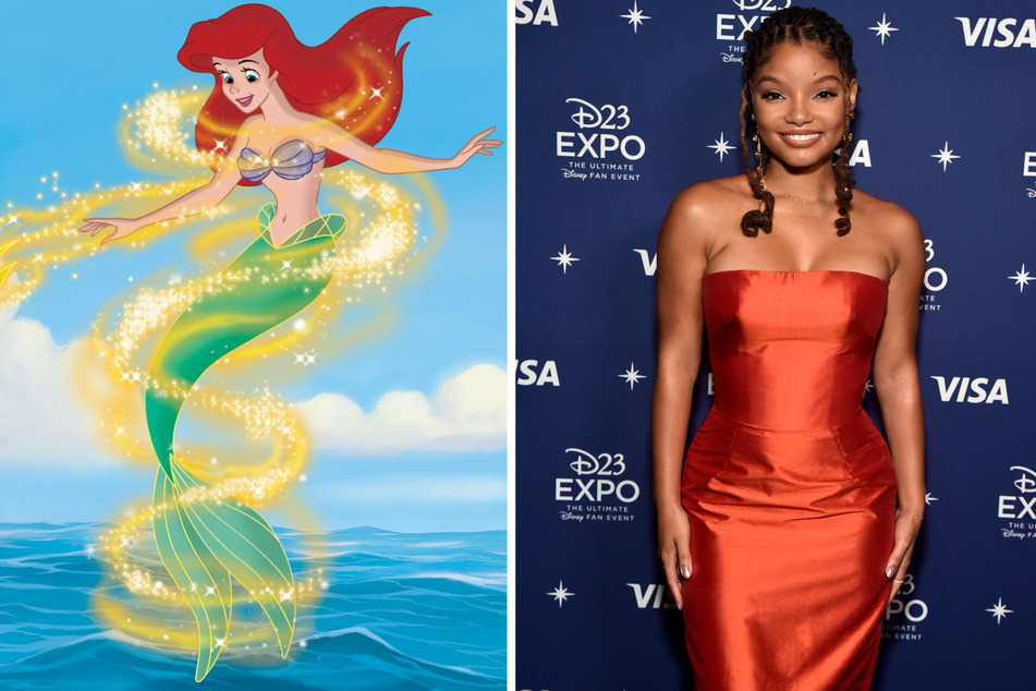 Halle Bailey (r.) plays Ariel in the upcoming live action version of The Little Mermaid.