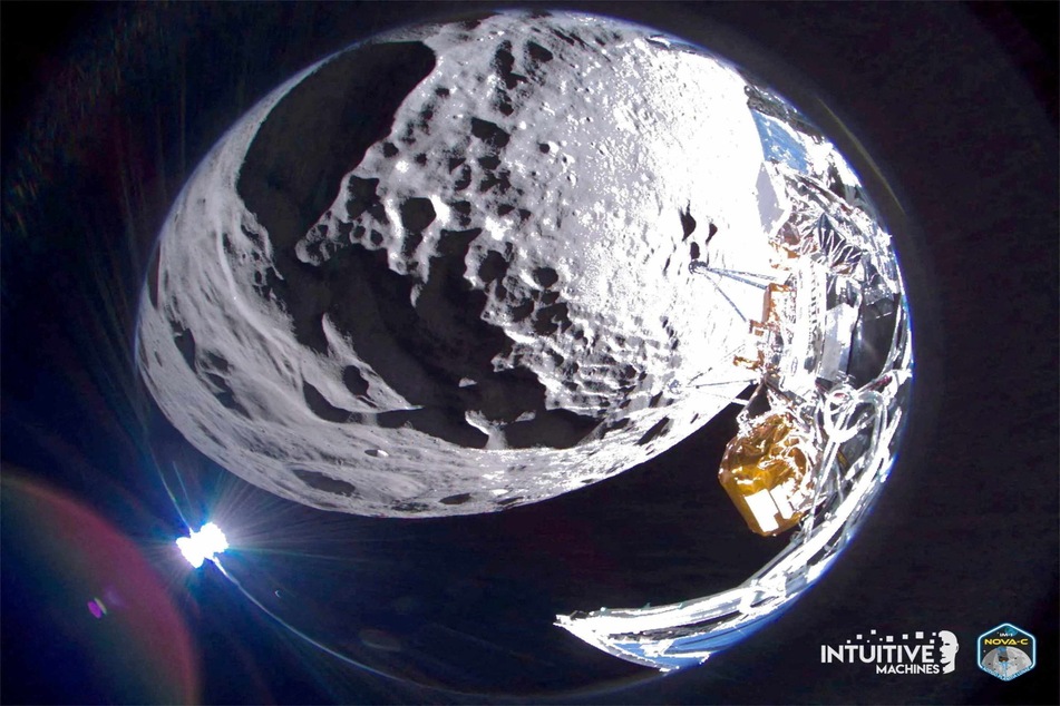 Intuitive Machines' Odysseus lunar lander captured an image of the Moon.