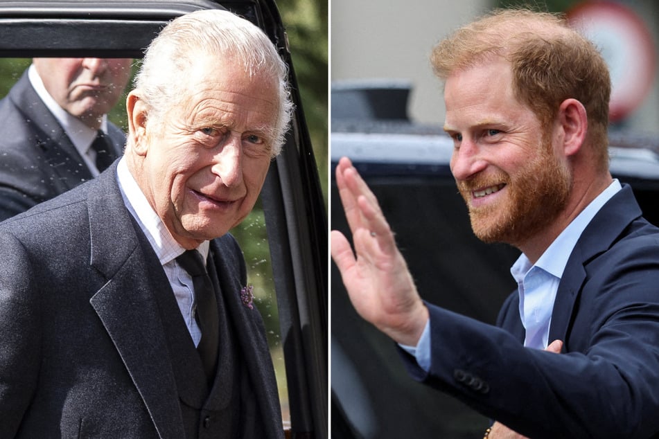 Prince Harry (r.) visited his father, King Charles III, in London on Wednesday in what is believed to be their first meeting since February 2024.