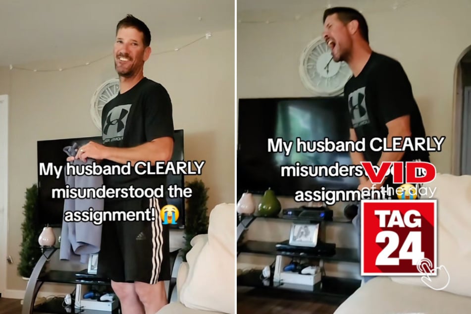 Viral Video of the Day for August 18, 2025: Husband hilariously misunderstands wife's challenge