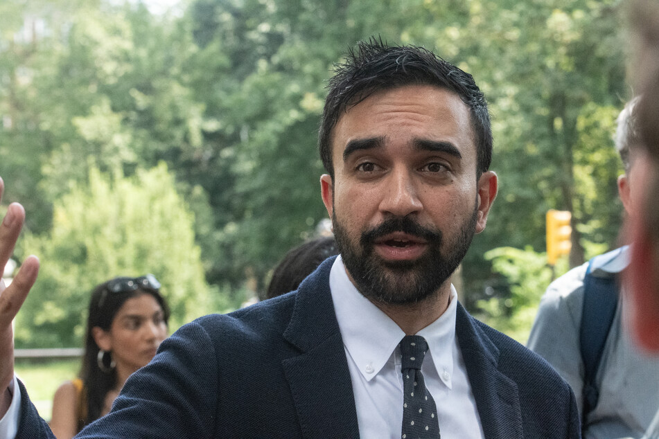 New York City's Democratic mayoral nominee Zohran Mamdani attends a campaign event in Prospect Park on August 17, 2025.