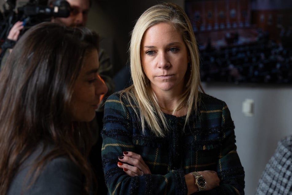 Amanda Zurowski, one of the plaintiffs, prepares to enter the court room at the Texas Supreme Court in Austin on November 28, 2023.