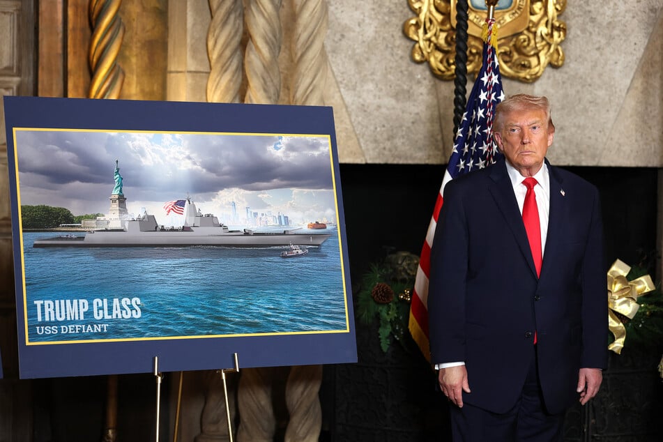 President Donald Trump announced the creation of the “Trump-class” battleship during a statement to the media at Trump’s Mar-a-Lago estate on December 22, 2025, in Palm Beach, Florida.