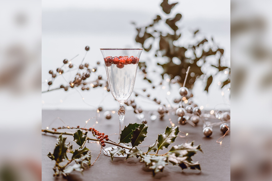 A white wine-based sangria is perfect for the holiday season!