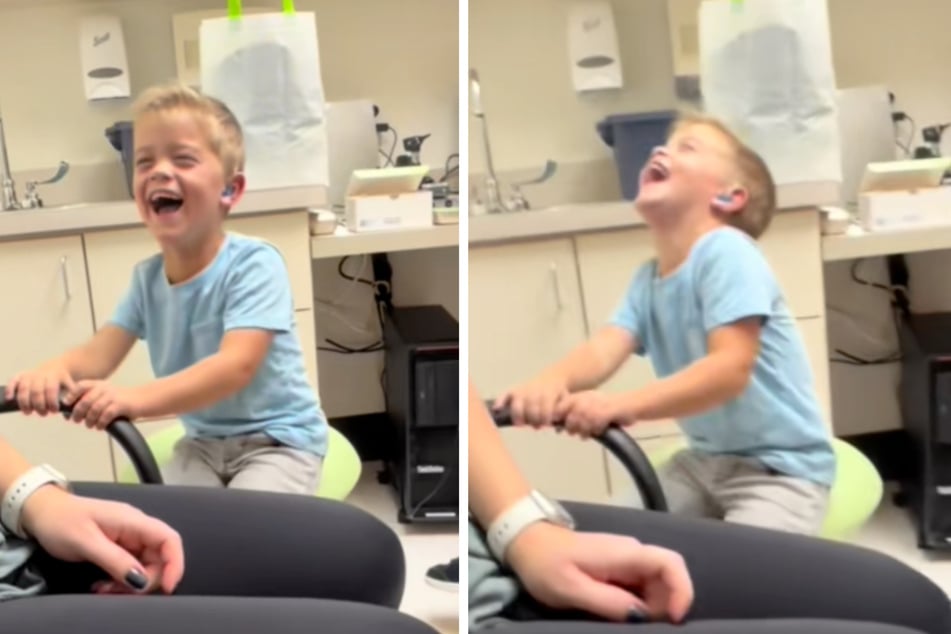 At the age of four, the boy received hearing aids. When he could suddenly perceive so much more, the little one burst out laughing!