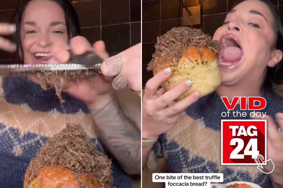 Viral Video of the Day for January 18, 2024: Girl on TikTok shoves entire loaf of bread in mouth!