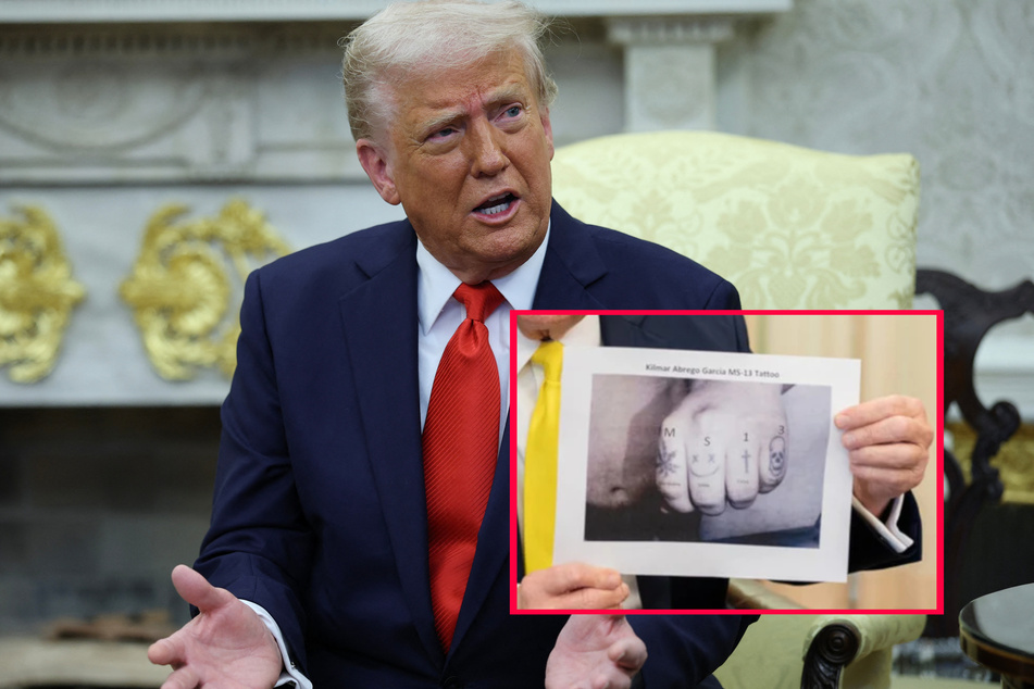 President Donald Trump insisted that a clearly edited photograph of Garcia's hand, displaying "MS-13" across his knuckles, is real.