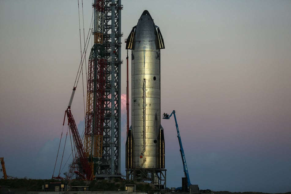 SpaceX's Starship at the Boca Chica site, near Brownsville, Texas.