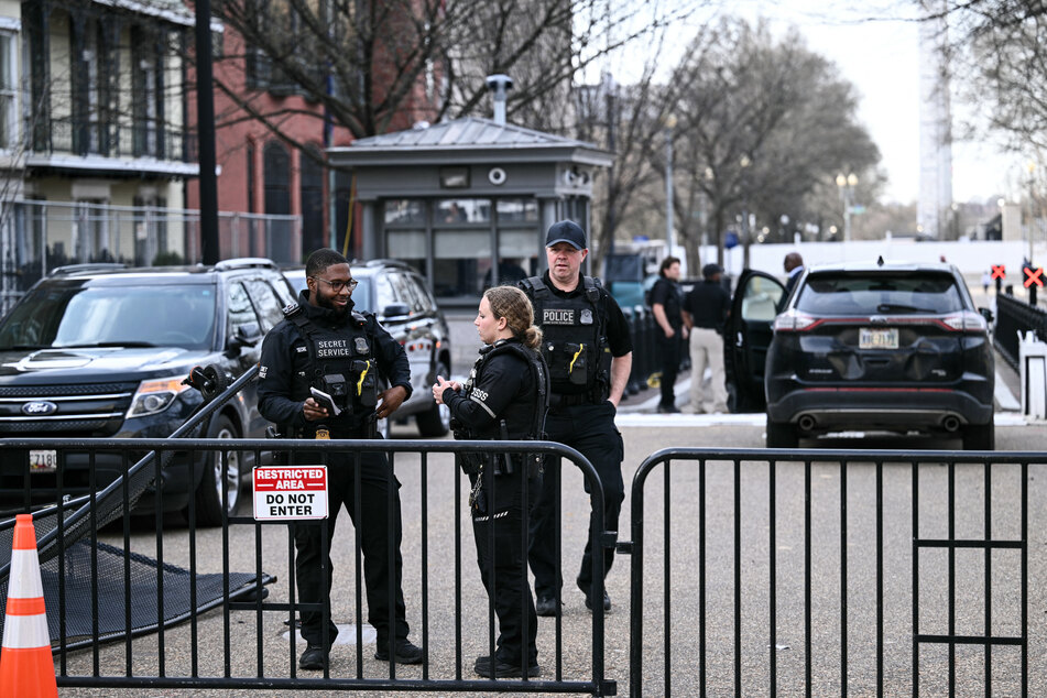 White House area shut down after van smashes through security barricade