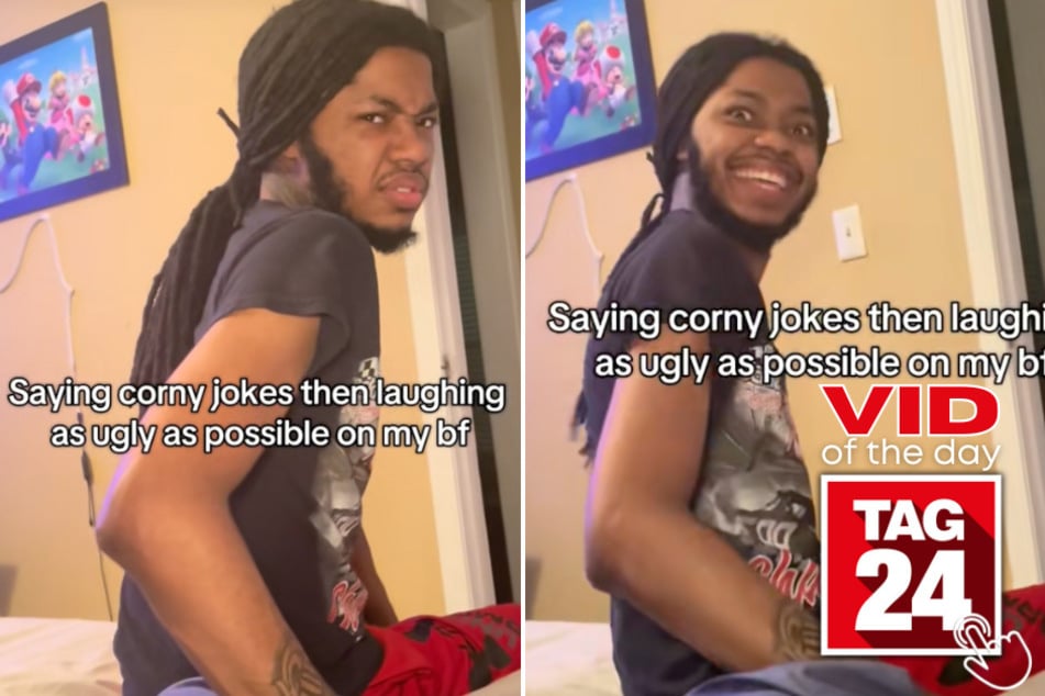 This girl pranked her boyfriend with the corniest joke ever and completely lost it!