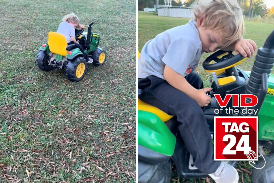 Viral Video of the Day for October 30, 2023: Farmer-in-training hilariously proves the hustle doesn't stop!