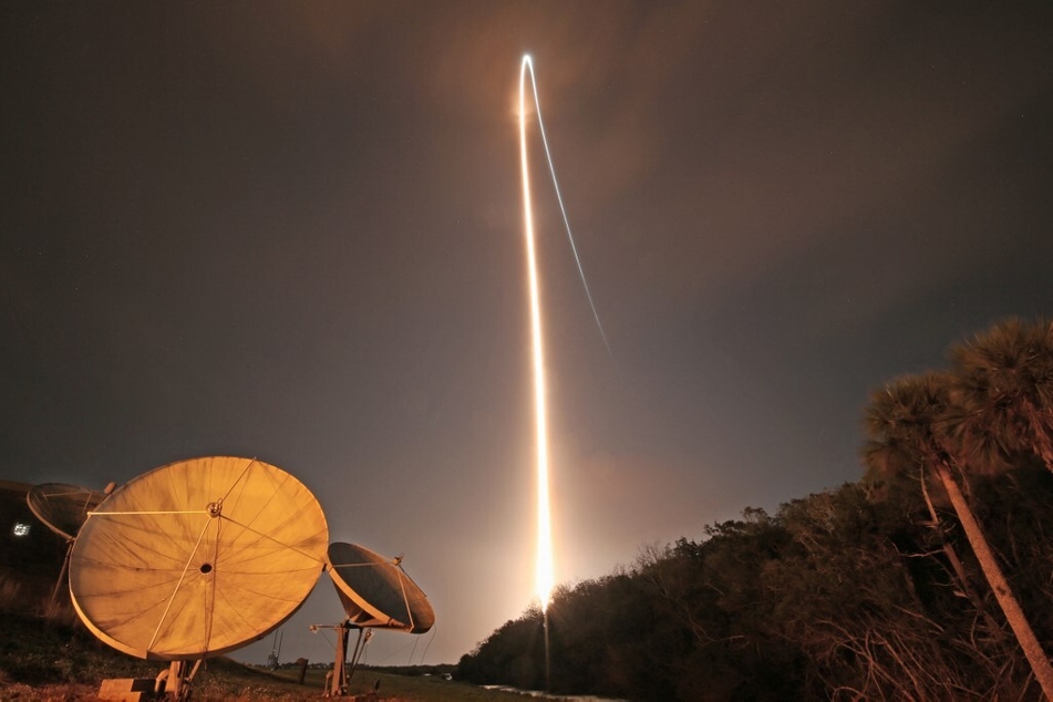 United Launch Alliance's Vulcan Centaur, carrying Astrobotic's Peregrine lunar lander, lifts off from Space Launch Complex 41d in Cape Canaveral, Florida, on January 8, 2024