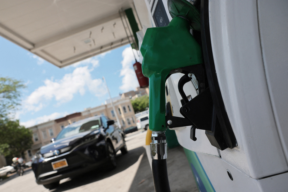 A car pulls up to a gas station in Brooklyn on June 1, 2026, in New York City.