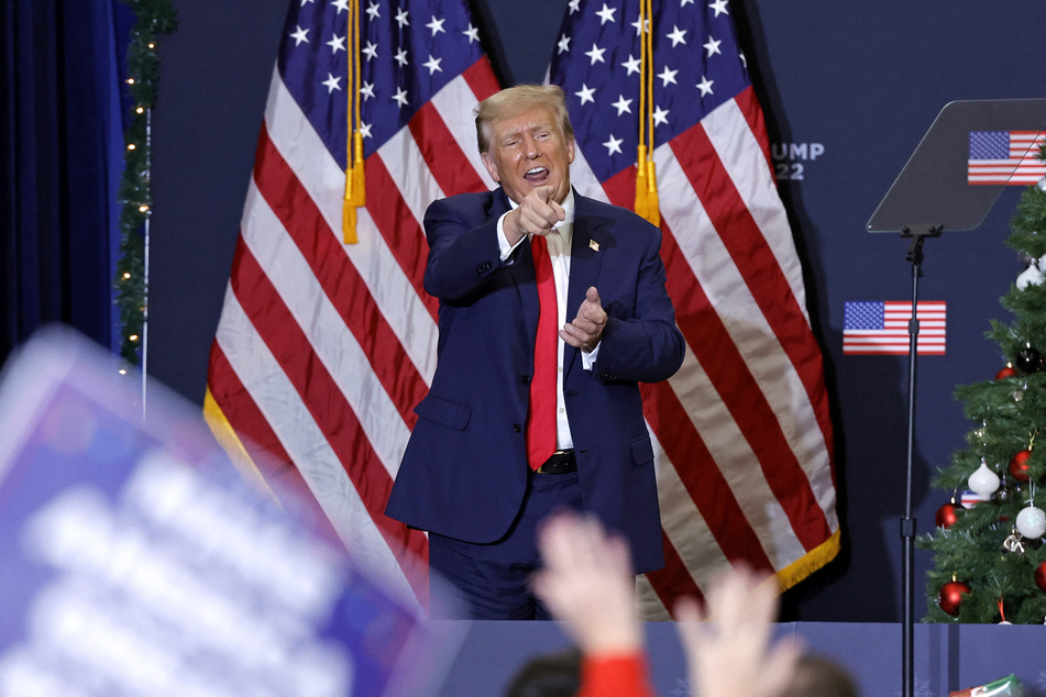 Biden's campaign is already treating Donald Trump (pictured) as the presumptive challenger despite the fact that the battle for the Republican nomination doesn't even get underway until the Iowa caucuses on January 15.