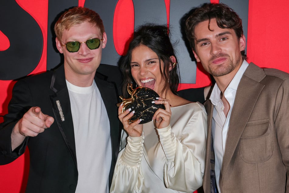 (From l to r) Curry Barker, Inde Navarrette, and Michael Johnston attend a Los Angeles screening of Obsession. The breakout horror hit has helped propel its young stars into the spotlight.
