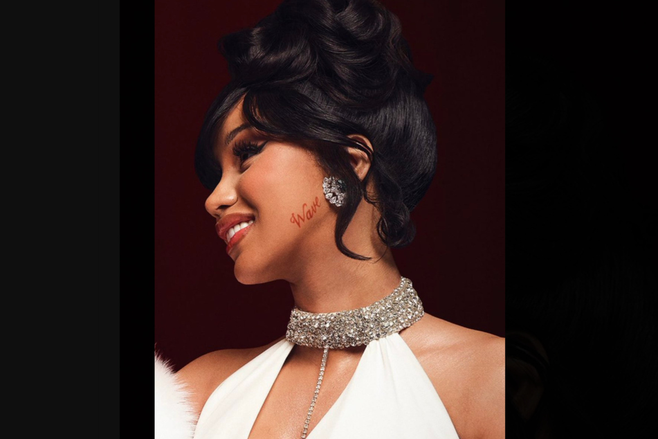 Cardi B has both her children's names tattooed, but her son's name is on her face.