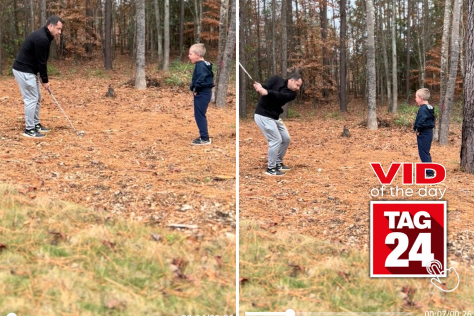 Viral Video of the Day for November 29, 2023: Golfer dad to the loose tooth rescue!