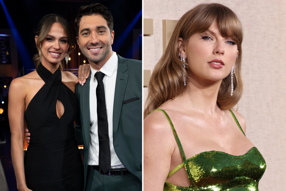 The Bachelor stars Joey Graziadei and Kelsey Anderson (l.) have revealed which Taylor Swift (r.) song holds a special place in their relationship.