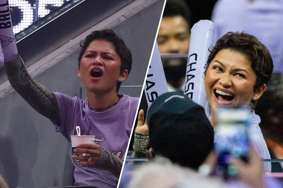 Zendaya supported the Golden State Valkyries alongside her niece and mom during Monday night's WNBA Finals game.