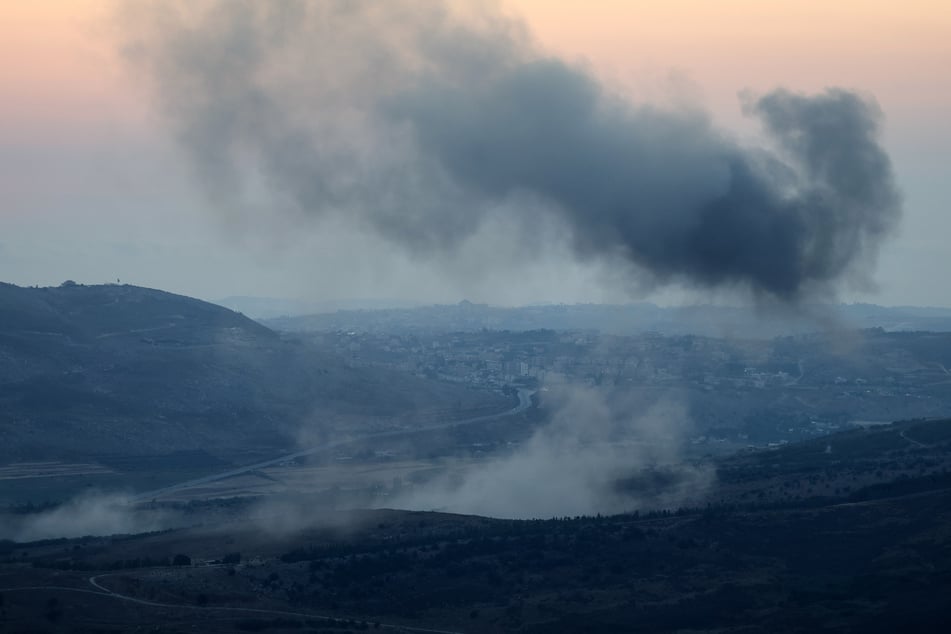 Smoke rises after an Israeli strike on the area of al-Mahmoudiye in the southern Lebanese province of Jezzine on July 24, 2025.