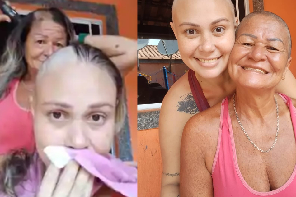 Luciana Rebello (31) is speechless as she watches her mother shaving off her hair.