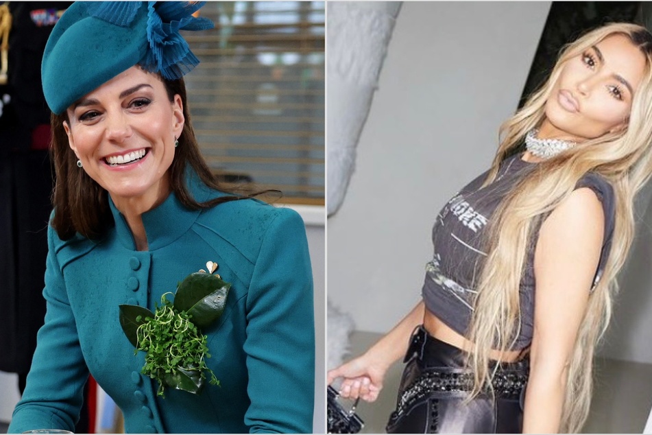 Did Kim Kardashian cross the line with her Kate Middleton (l) joke?