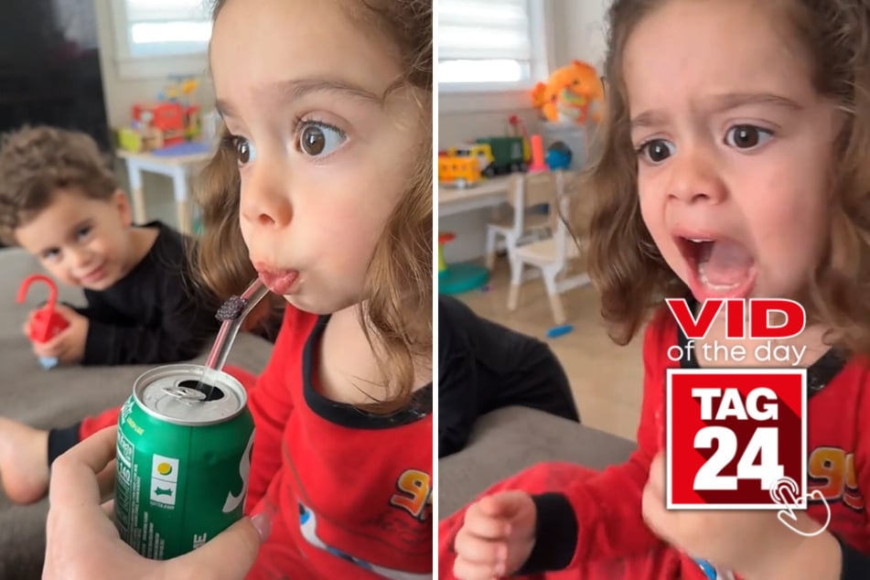 Viral Video of the Day for October 6, 2026: Little girl tries Sprite for the first time and hilariously calls it "spicy juice"