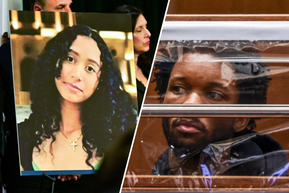 Rapper and TikTok star D4vd (r) is accused of killing 14-year-old Celeste Rivas Hernandez.