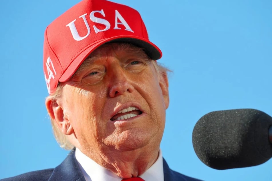 President Donald Trump delivers remarks on stage at Tradepoint Atlantic on October 06, 2026 in Sparrows Point, Maryland. On Monday, President Donald Trump shared a social media post calling for New Mexico to be renamed to "New America" immediately.