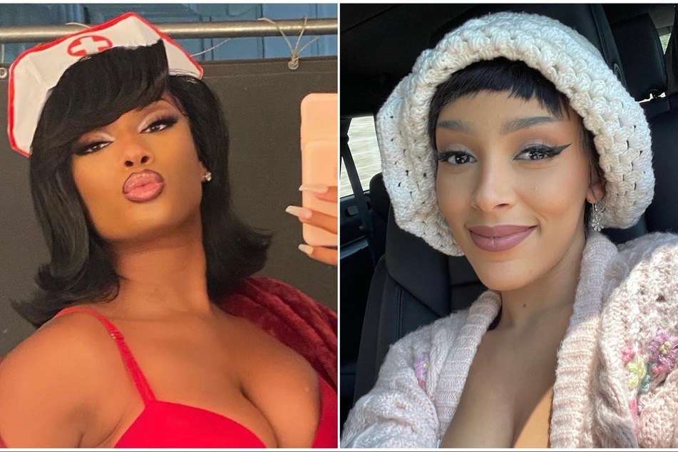 Doja Cat (r) and Meg the Stallion (l) each took home three AMA awards.