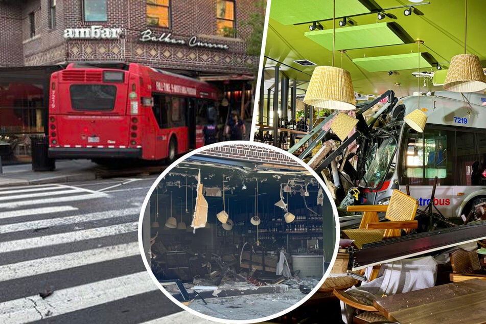 Bus crashes through front of DC restaurant, injuring several people