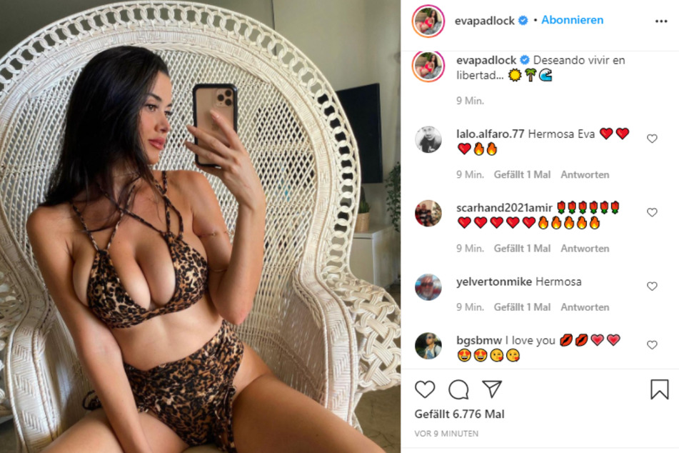 Eva Padlock showcases her beautiful curves.