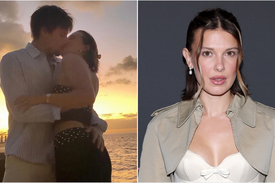 Millie Bobby Brown (r) addressed the criticism surrounding her husband Jake Bongiovi (l) allegedly never helping her carry things.