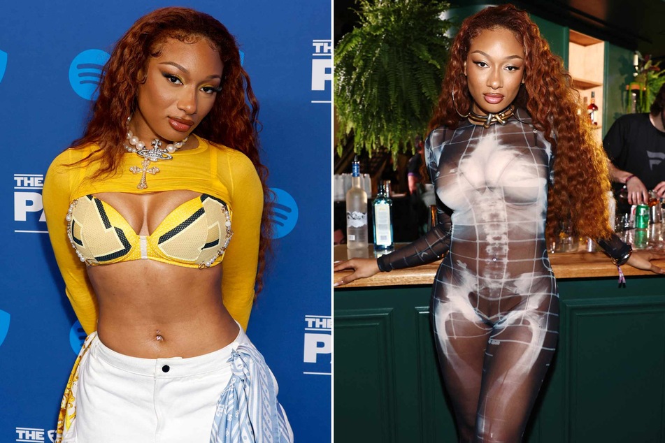 Rapper Megan Thee Stallion is bringing her fashion A-game for these pre-Super Bowl lewks!