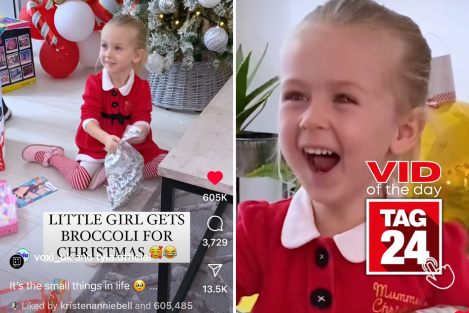 Viral Video of the Day for December 21, 2023: Little girl reacts incredibly to getting broccoli for Christmas