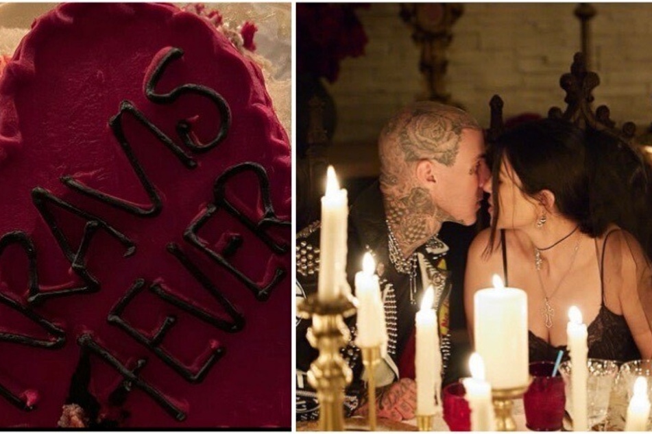Kourtney Kardashian shares pics from gothic party with Travis Barker