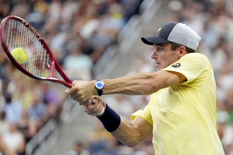 Tommy Paul of the US in action during his US Open first round match against Hong Kong's Coleman Wong on August 30, 2026.