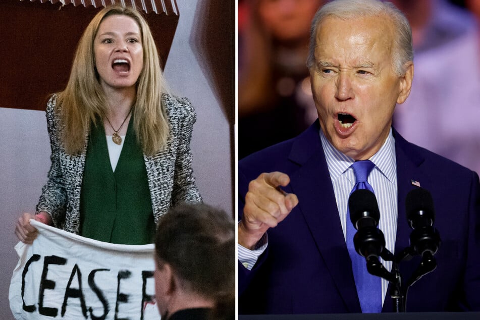 Biden attacks Trump's abortion stance as Gaza protestors interrupt speech