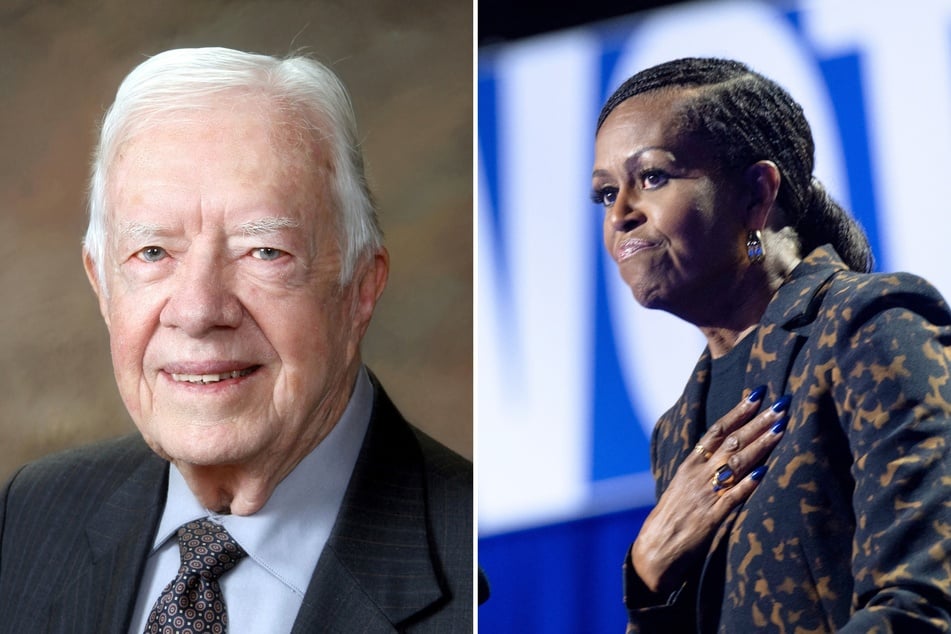 As political leaders gathered on Thursday for former President Jimmy Carter's funeral, former First Lady Michelle Obama (r.) was noticeably not in attendance.