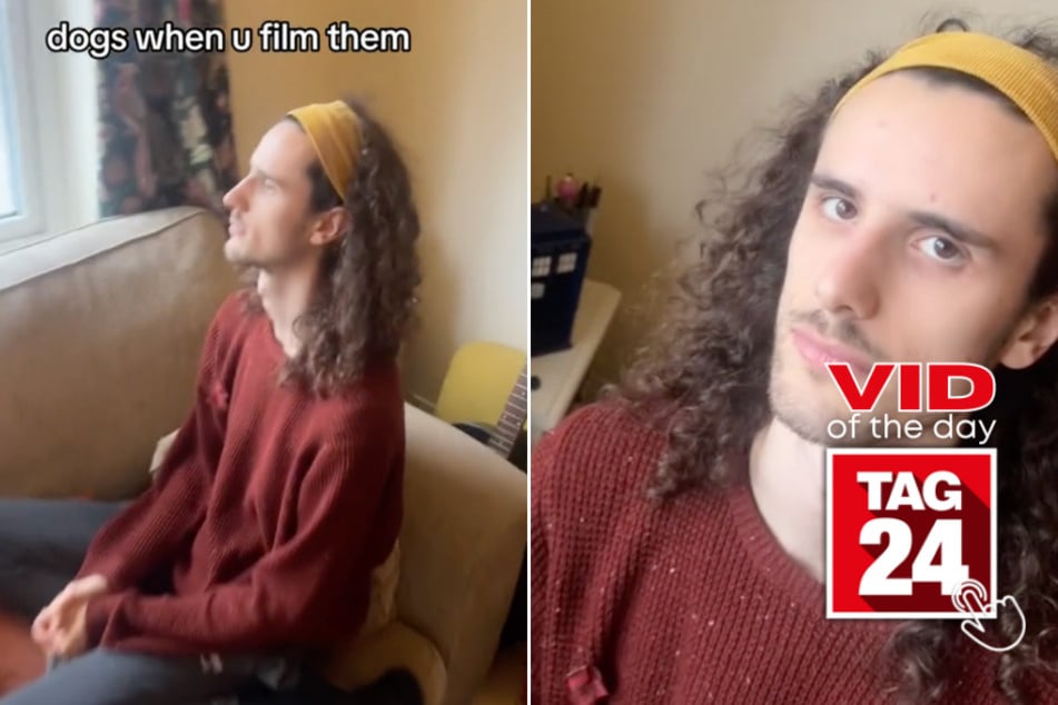 Viral Video of the Day for January 12, 2024: TikToker perfectly (and awkwardly) mimics dog caught on film!