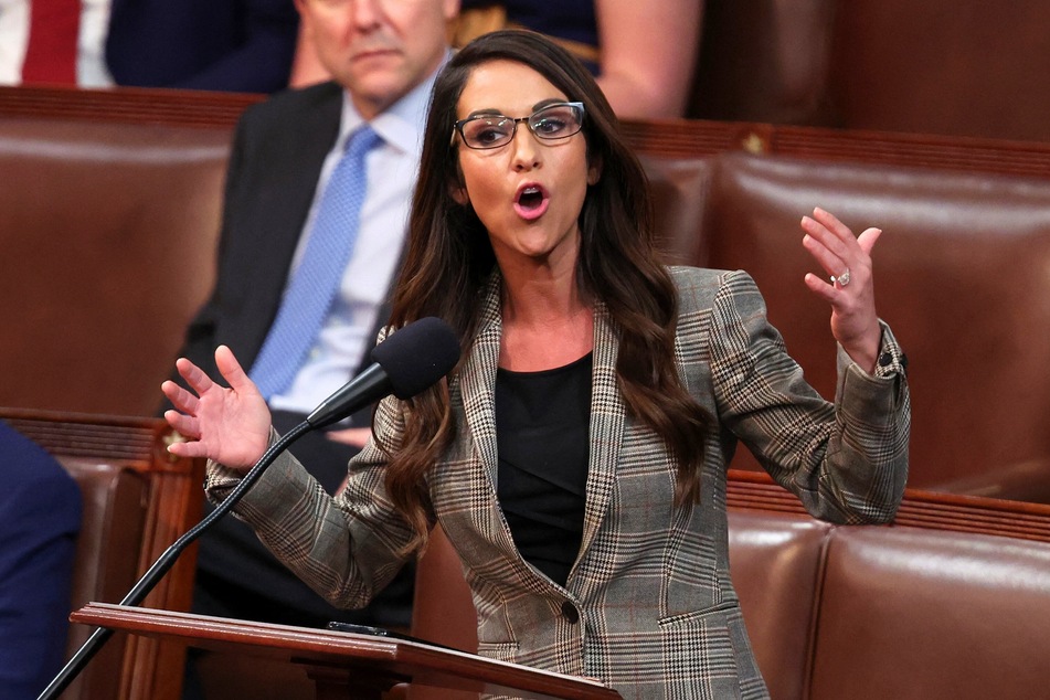 Congresswoman Lauren Boebert delivering remarks in the House Chamber on January 5, 2023.