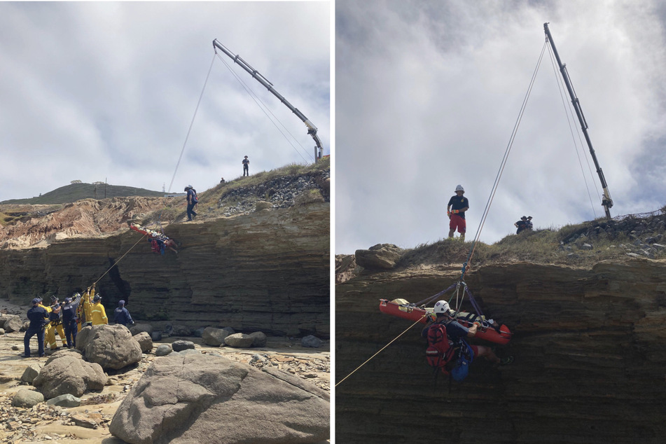 Responders even made a cliff rescue (collage).