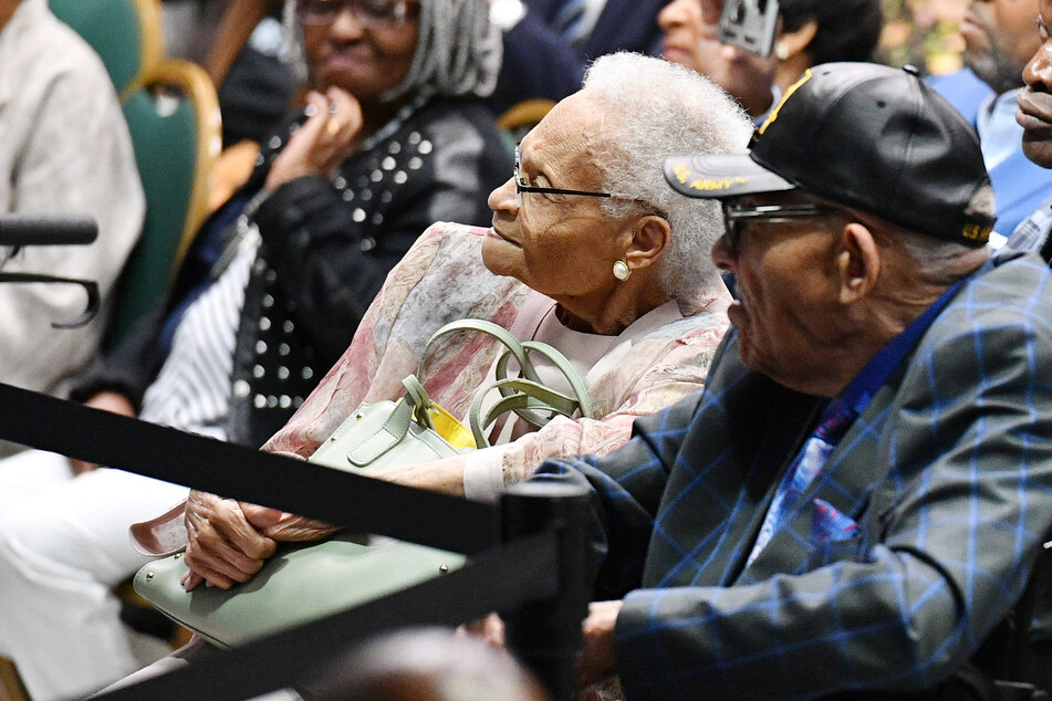 The lawsuit launched by Tulsa Race Massacre survivors Viola Ford Fletcher (c.), Hughes Van Ellis (r.), and Lessie Benningfield Randle is still alive.