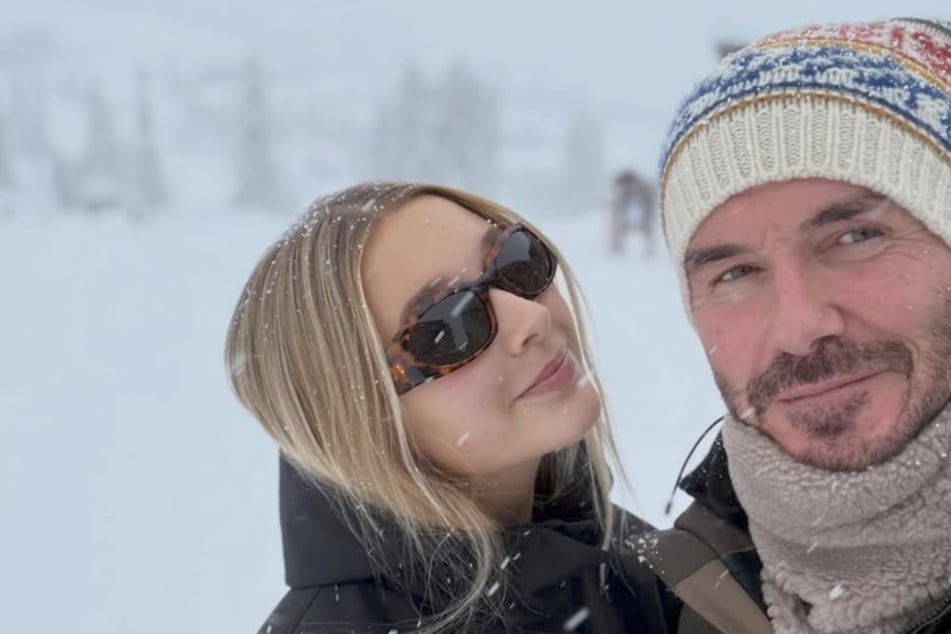 David Beckham enjoyed some one-on-one time with his daughter Harper (l.) on the slopes.