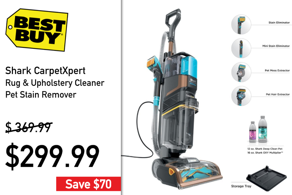 The Shark CarpetXpert Rug & Upholstery Cleaner with Pet Stain Remover.