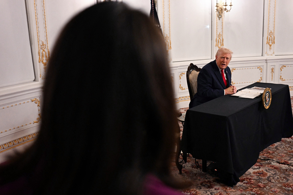 President Donald Trump raged at a female reporter who asked him a question during a press conference at his Mar-a-Lago estate.